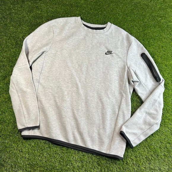 Nike Other - Nike Sportswear Tech Fleece Crewneck Tall Large Gray Sweatshirt Pocket Mens L